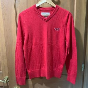 Hollister Boys or Men’s Long Sleeve Sweater, Size L, Red